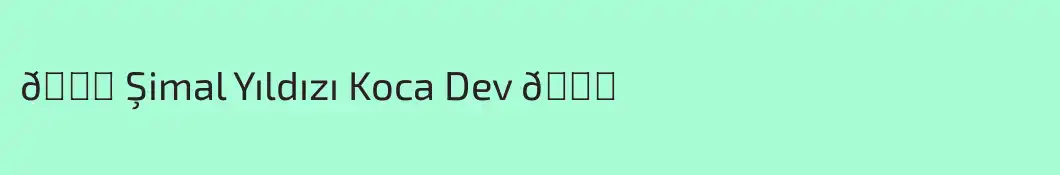 🌟 Şimal Yıldızı Koca Dev 🌟